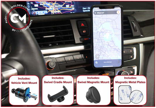 Clearmounts Universal Vent Mount + Swivel Magnetic & Cradle Holder