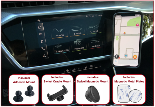 Clearmounts Adhesive Mount + Swivel Magnetic & Cradle Holder