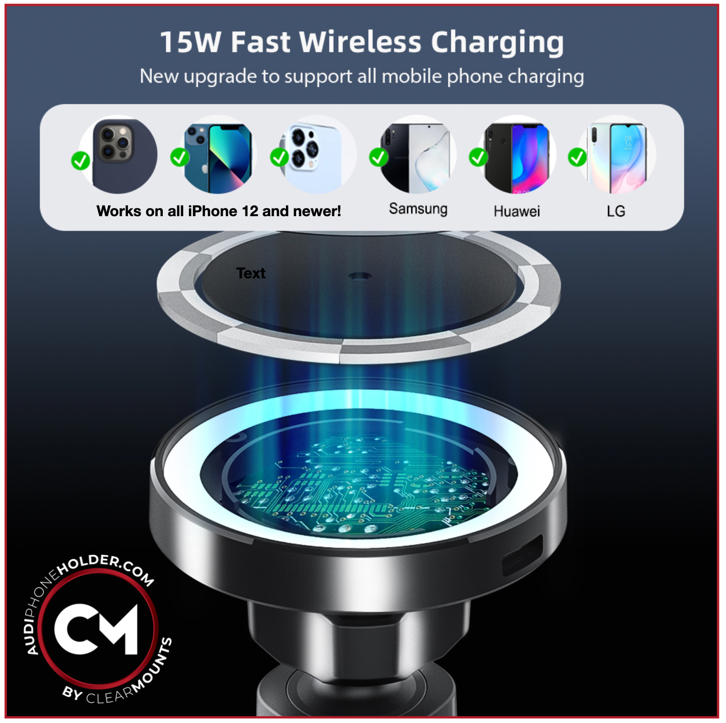 Clearmounts Adhesive Mount + MagSafe Magnetic Wireless Charging Holder