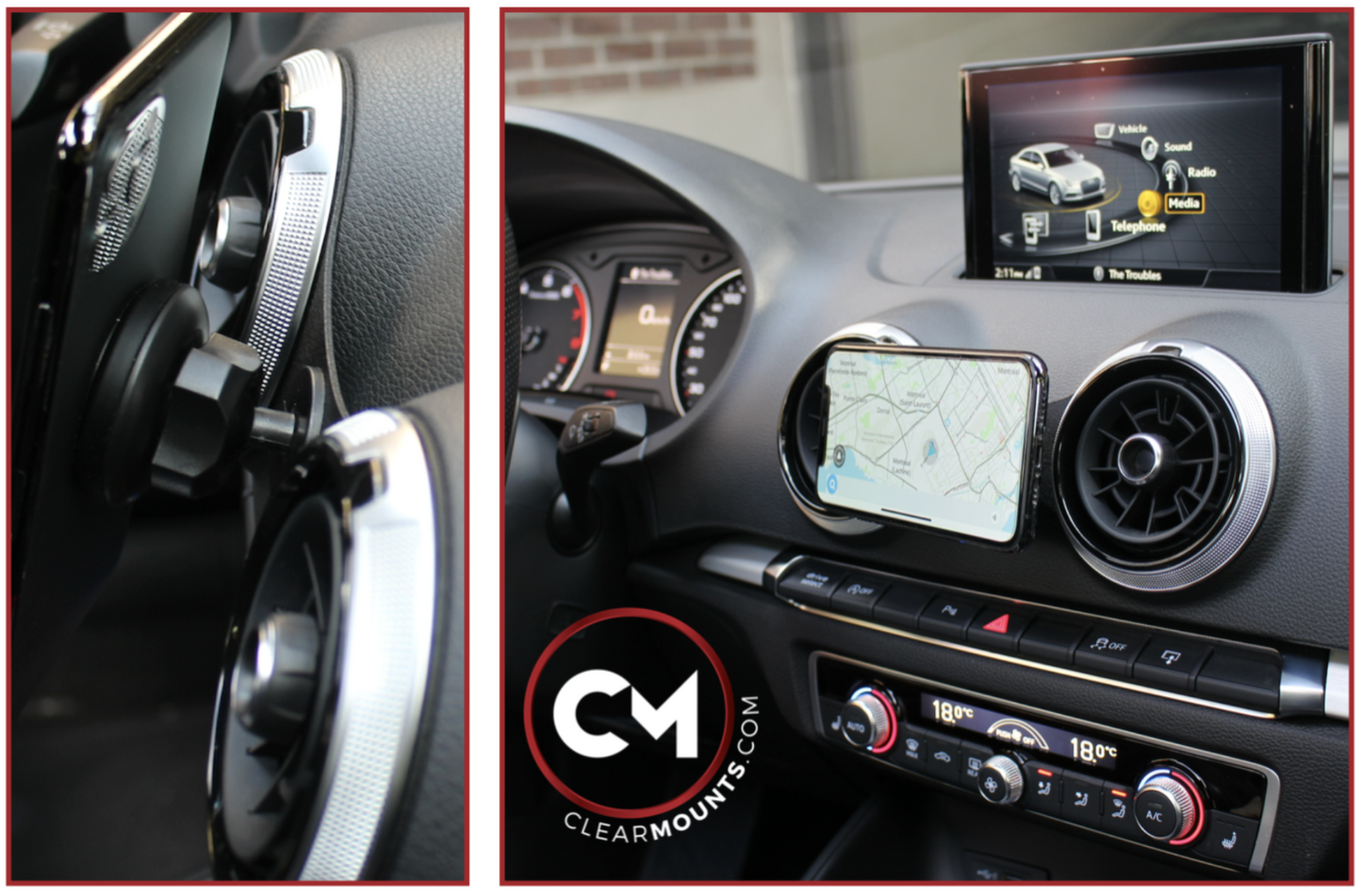 Clearmounts Bracket + Swivel Magnetic & Cradle Holder