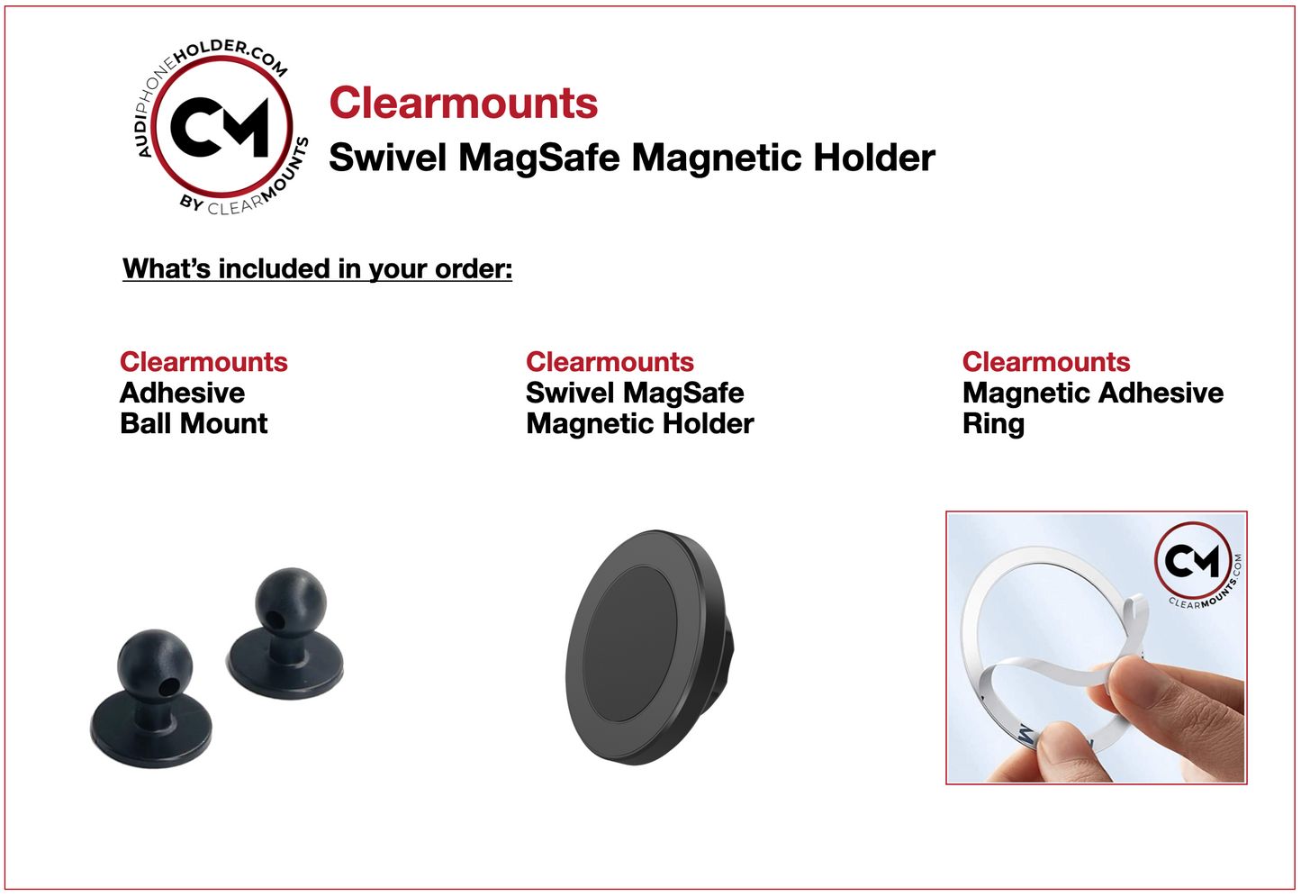 Support adhésif Clearmounts + support magnétique MagSafe