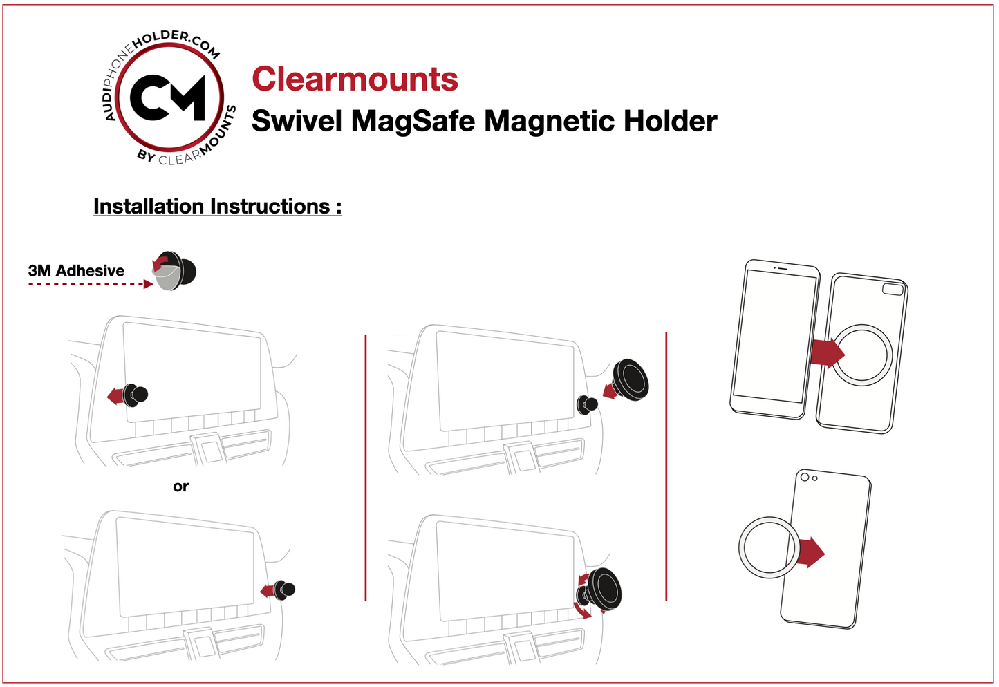 Support adhésif Clearmounts + support magnétique MagSafe