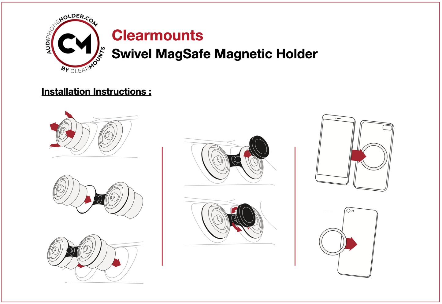 Support Clearmounts + support pivotant MagSafe