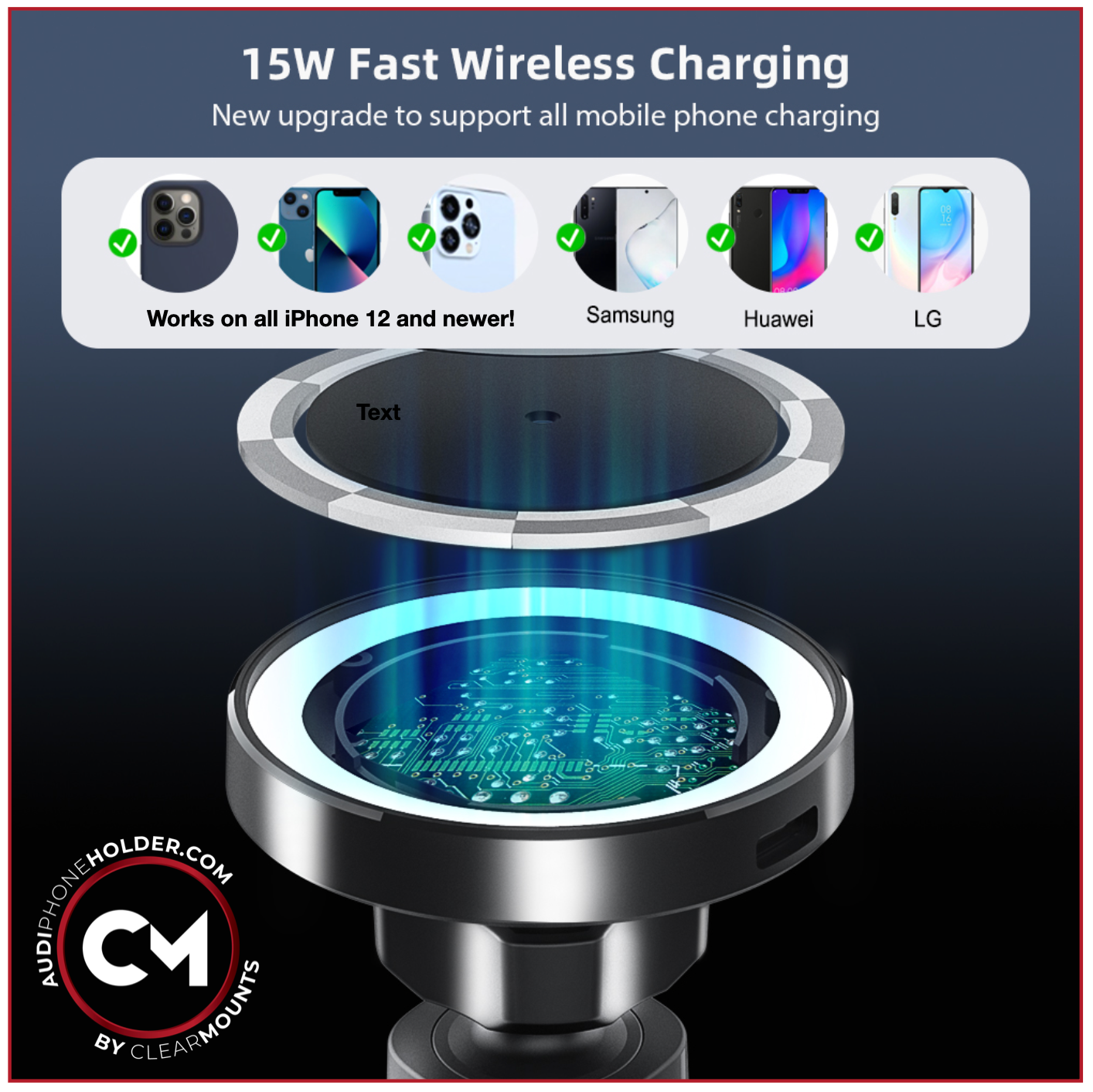 Clearmounts Bracket + Swivel MagSafe Wireless Charging Holder