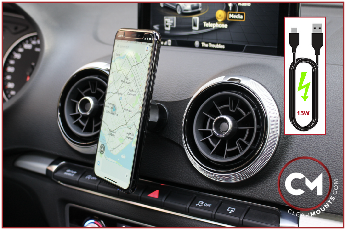 Clearmounts Bracket + Swivel MagSafe Wireless Charging Holder