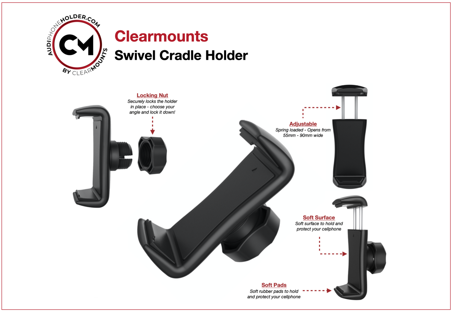 Support de ventilation universel Clearmounts + support magnétique pivotant et support de berceau