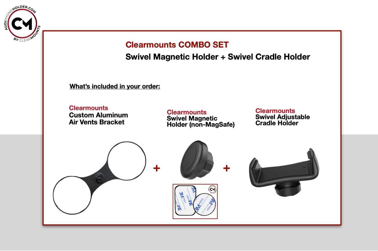 Soporte Clearmounts + soporte magnético giratorio y de cuna