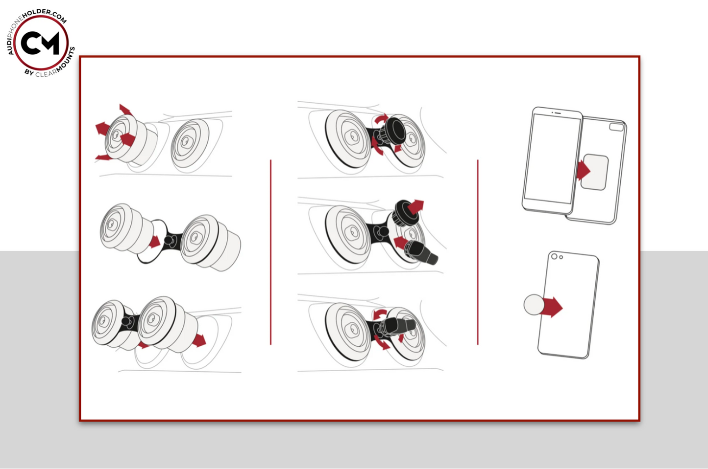 Support Clearmounts + support magnétique pivotant et support de berceau