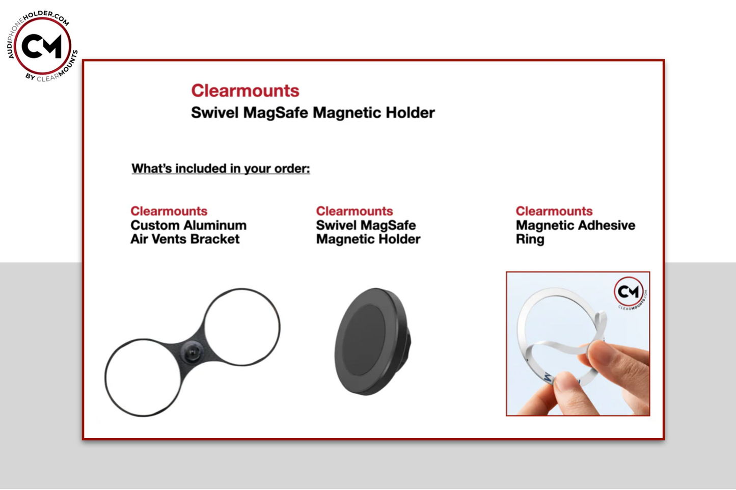 Support Clearmounts + support magnétique pivotant MagSafe