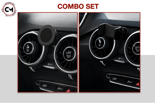 Audi TT (MK3) YR2015-Present: Clearmounts Bracket + Swivel MagSafe Holder (Non-Charging) + Swivel Cradle Holder COMBO SET