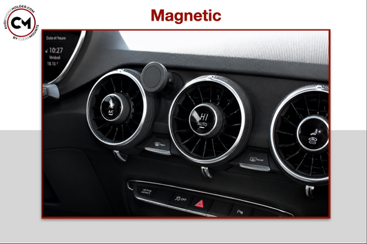 Audi TT (MK3) YR2015-Present: Clearmounts Bracket + Swivel Magnetic Holder (Non-MagSafe Compatible)